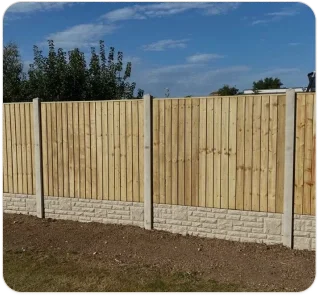 New wooden privacy fence along a property line